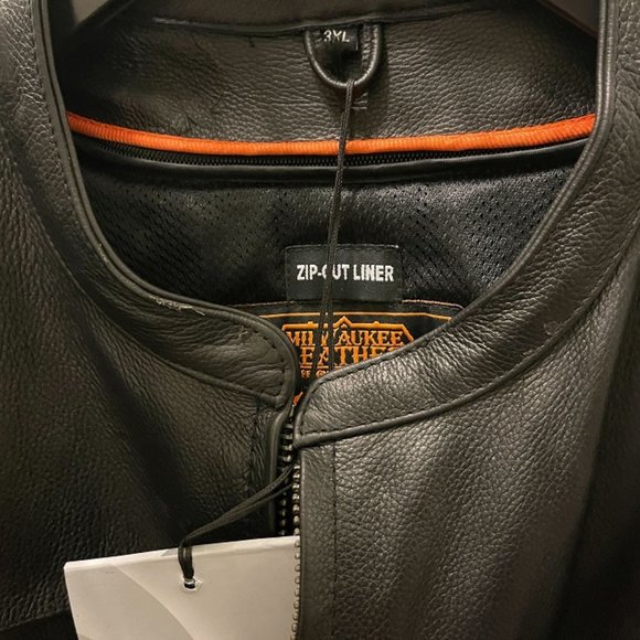 Mens Leather Sporty Scooter Crossover Jacket 3XL - Picture 3 of 3